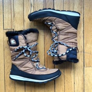 Sorel Whitney High Lace Tan and Black Boot, 10